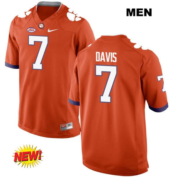 Men's Clemson Tigers #7 Lasamuel Davis Stitched Orange New Style Authentic Nike NCAA College Football Jersey OUH3346AT